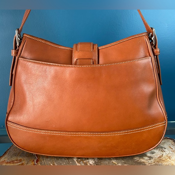 Vintage Coach Hampton Saddle Brown Leather Hobo Shoulder Purse 7583 - Picture 9 of 17